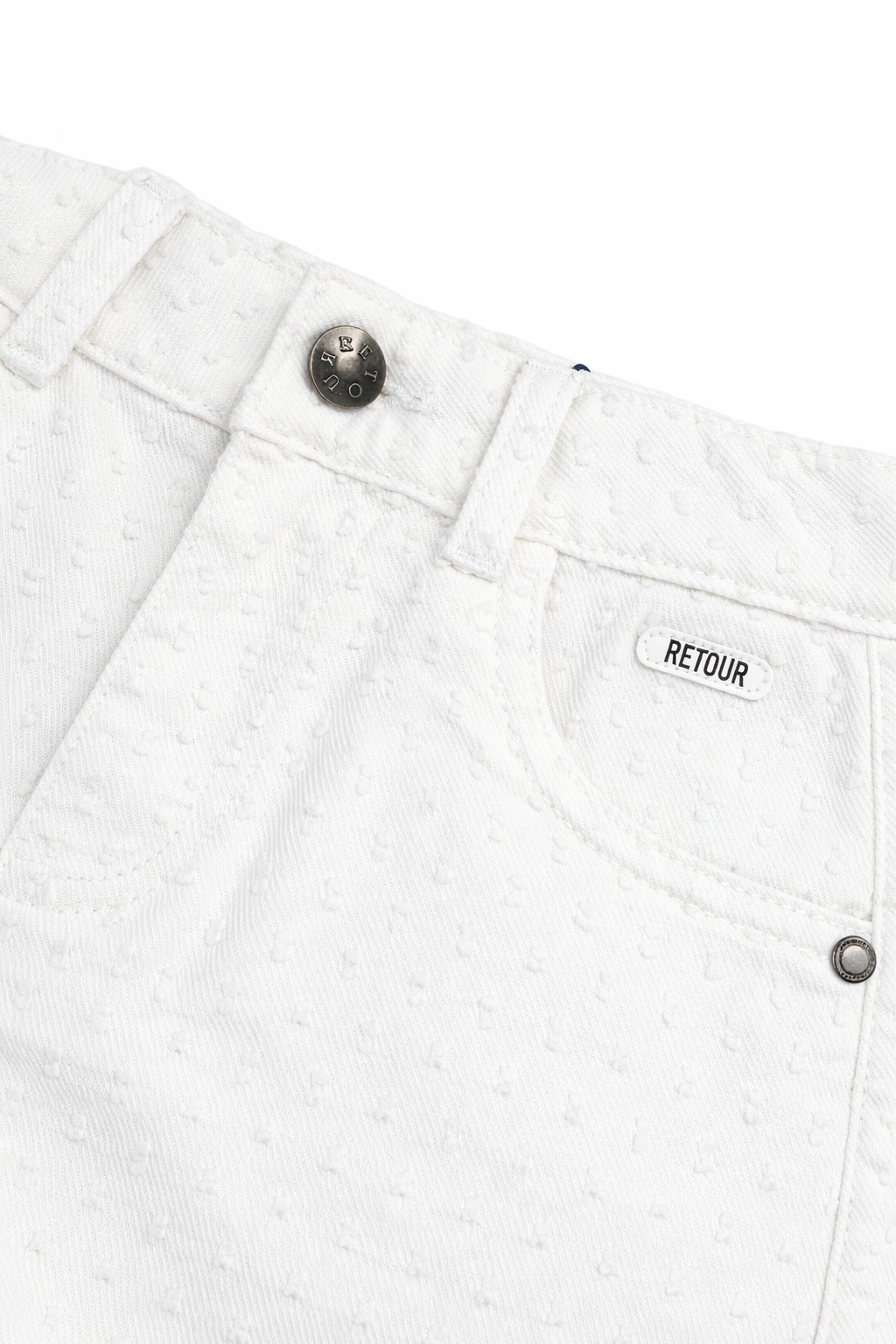 Shorts bambina bianchi con dettaglio textured
