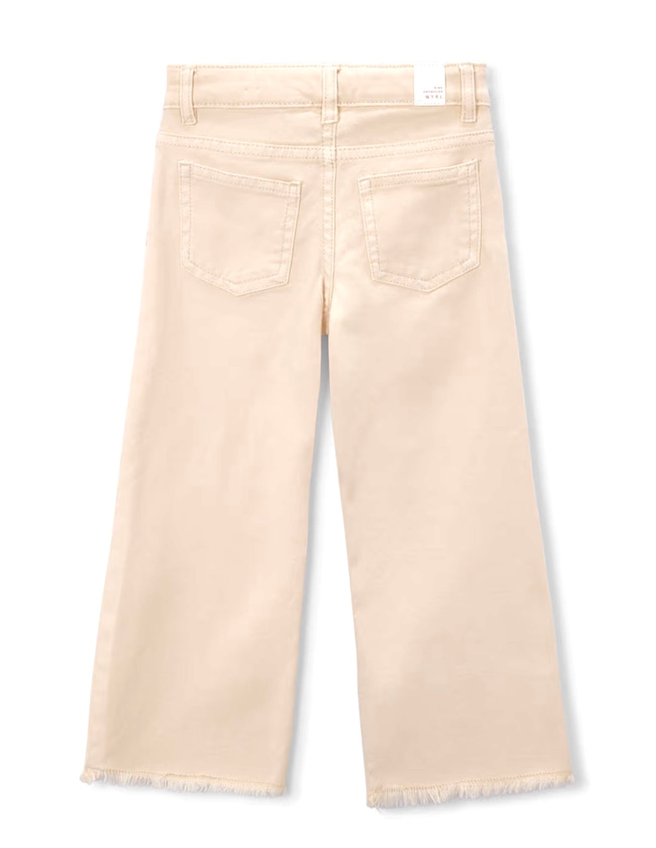 Pantalone bambina beige a gamba ampia – Modello wide leg