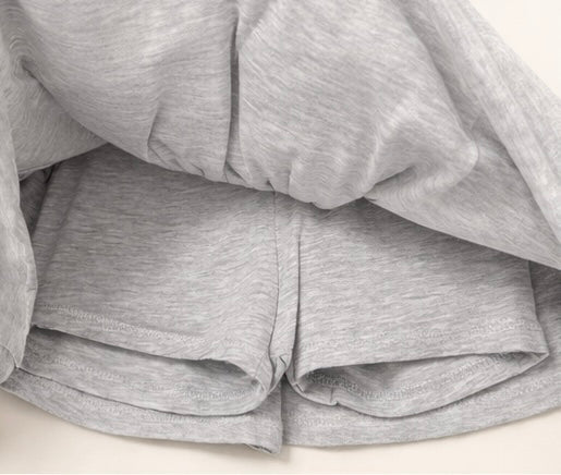 Gonna pantaloncino bambina grigio melange con balze