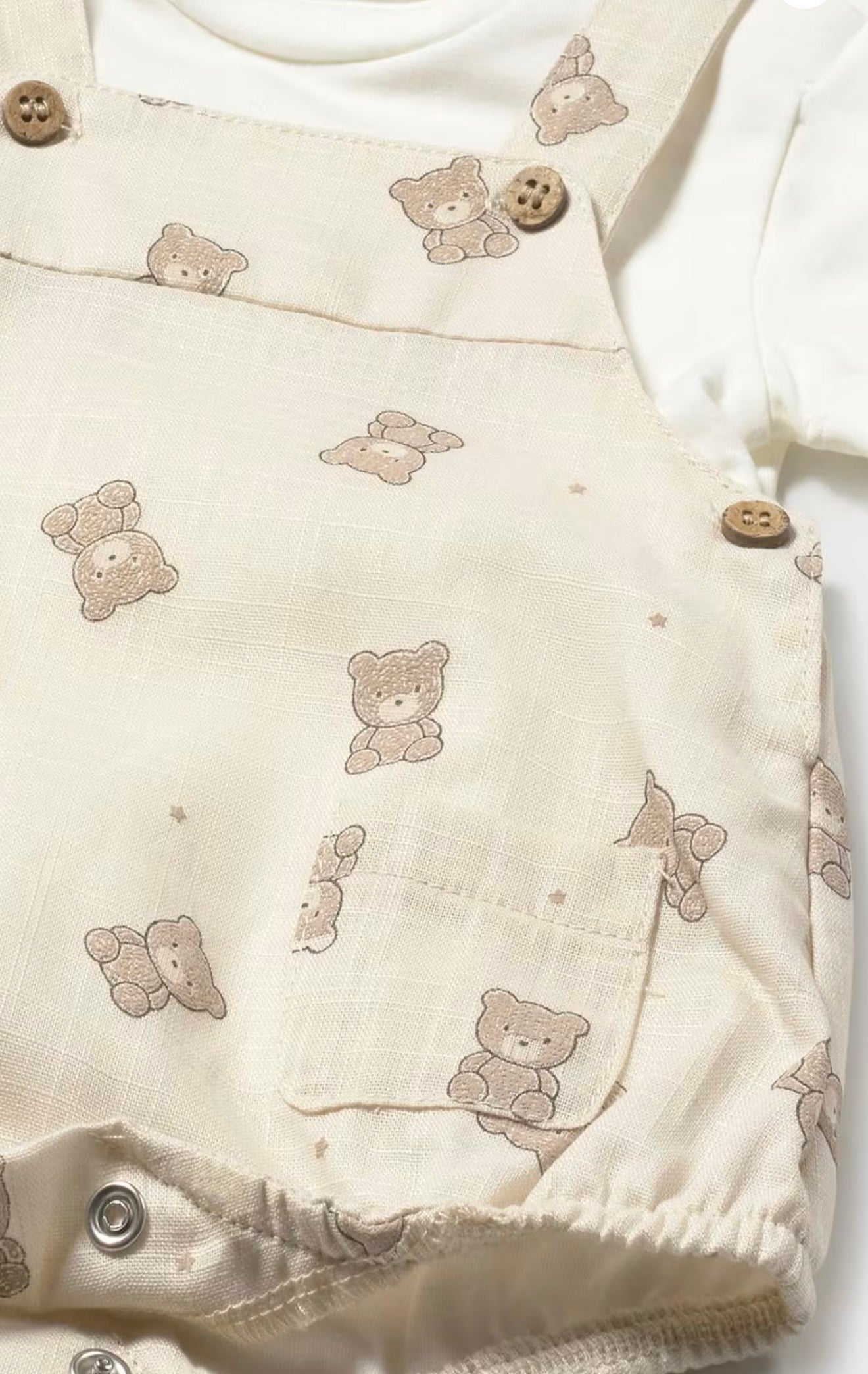 Completo neonato Mayoral con salopette orsetti