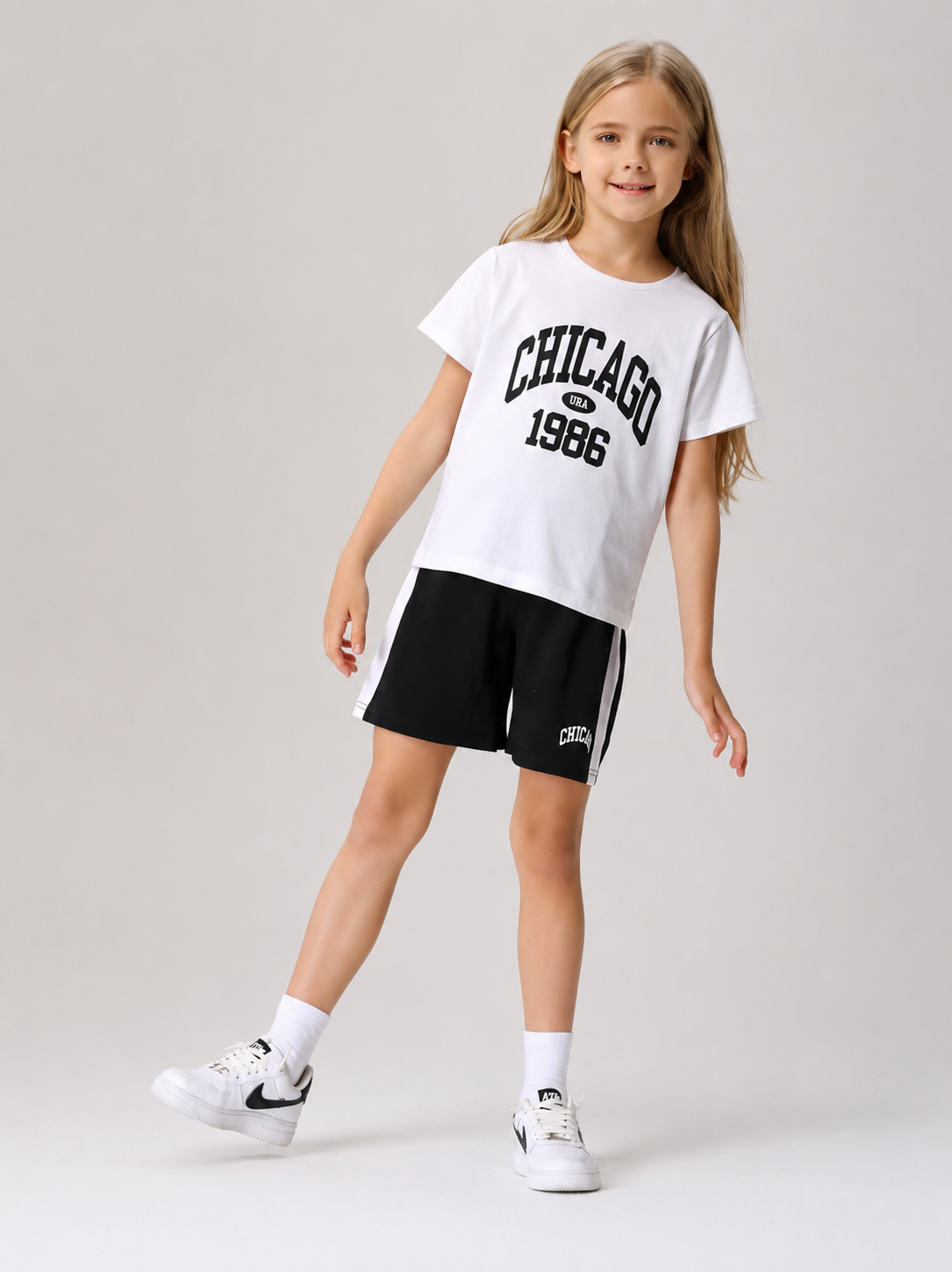 Completo bambina dallo stile sporty-chic