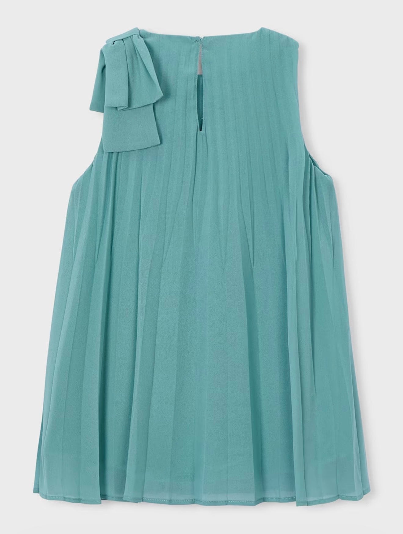 Abito Bambina Verde Acqua con Fiocco