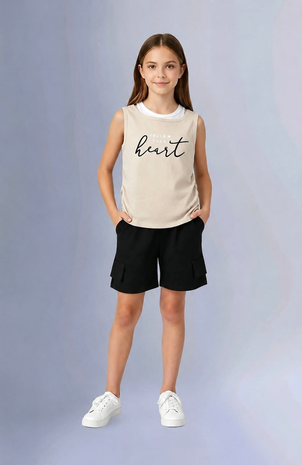 Completo bambina dal look casual-chic