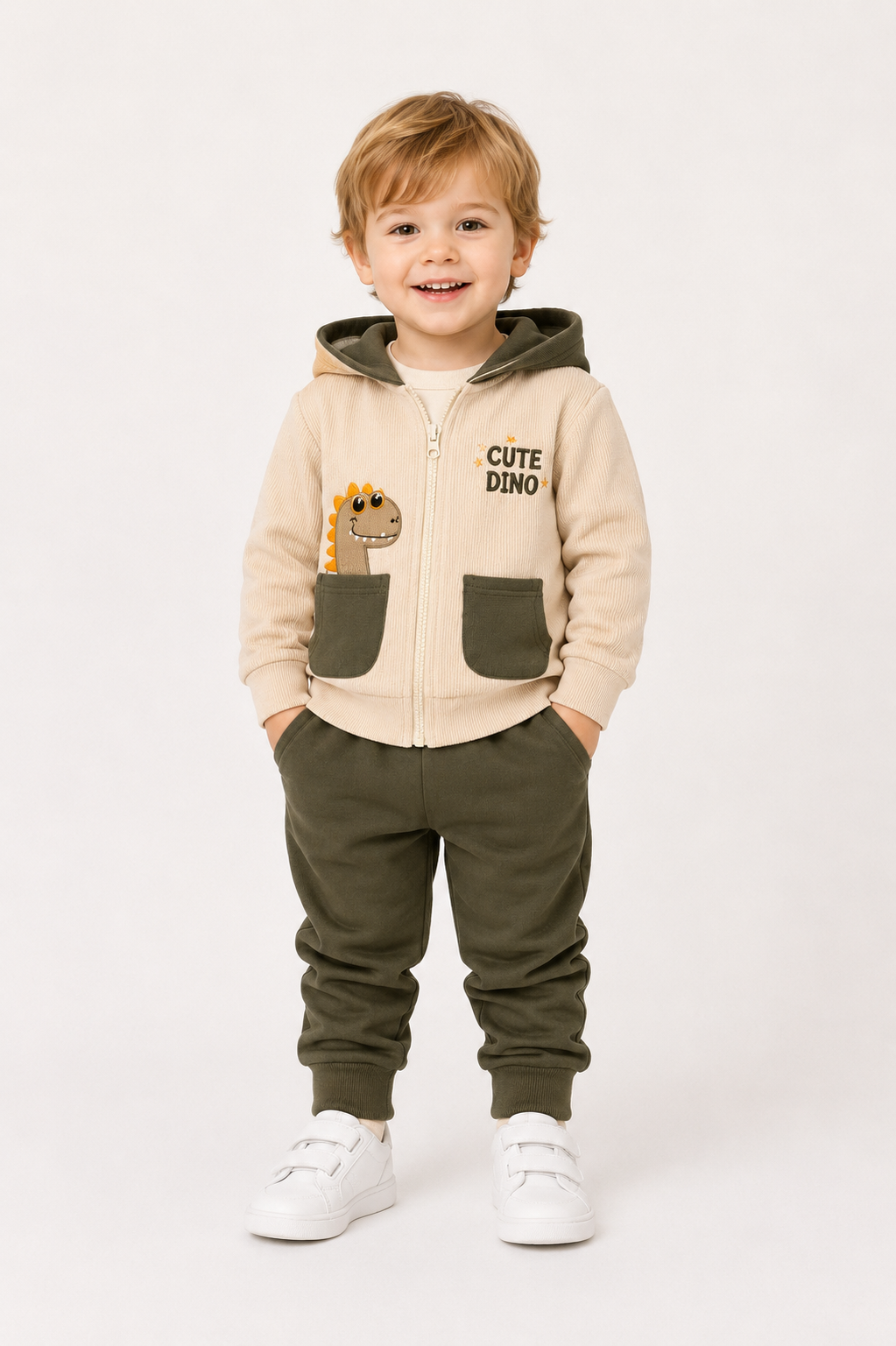 Tuta bambino Cute Dino a costine