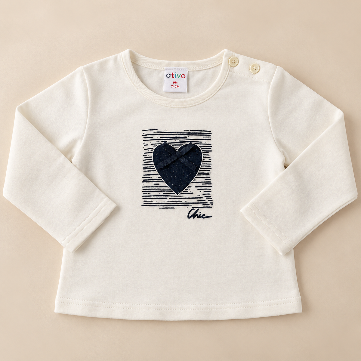 Maglia Bambina “Chic” con Cuore Blu