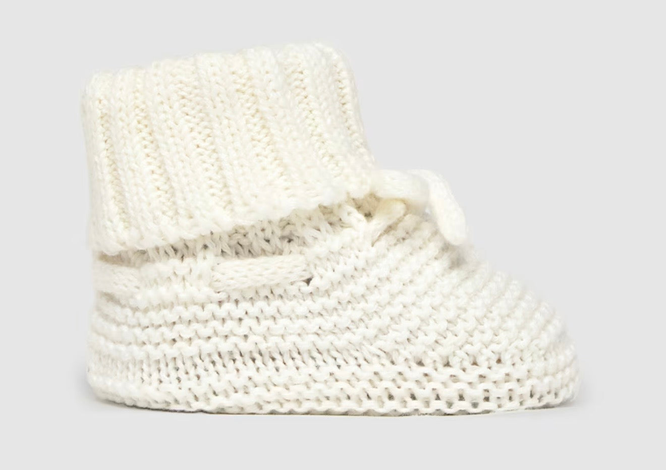 Scarpine neonato panna in maglia