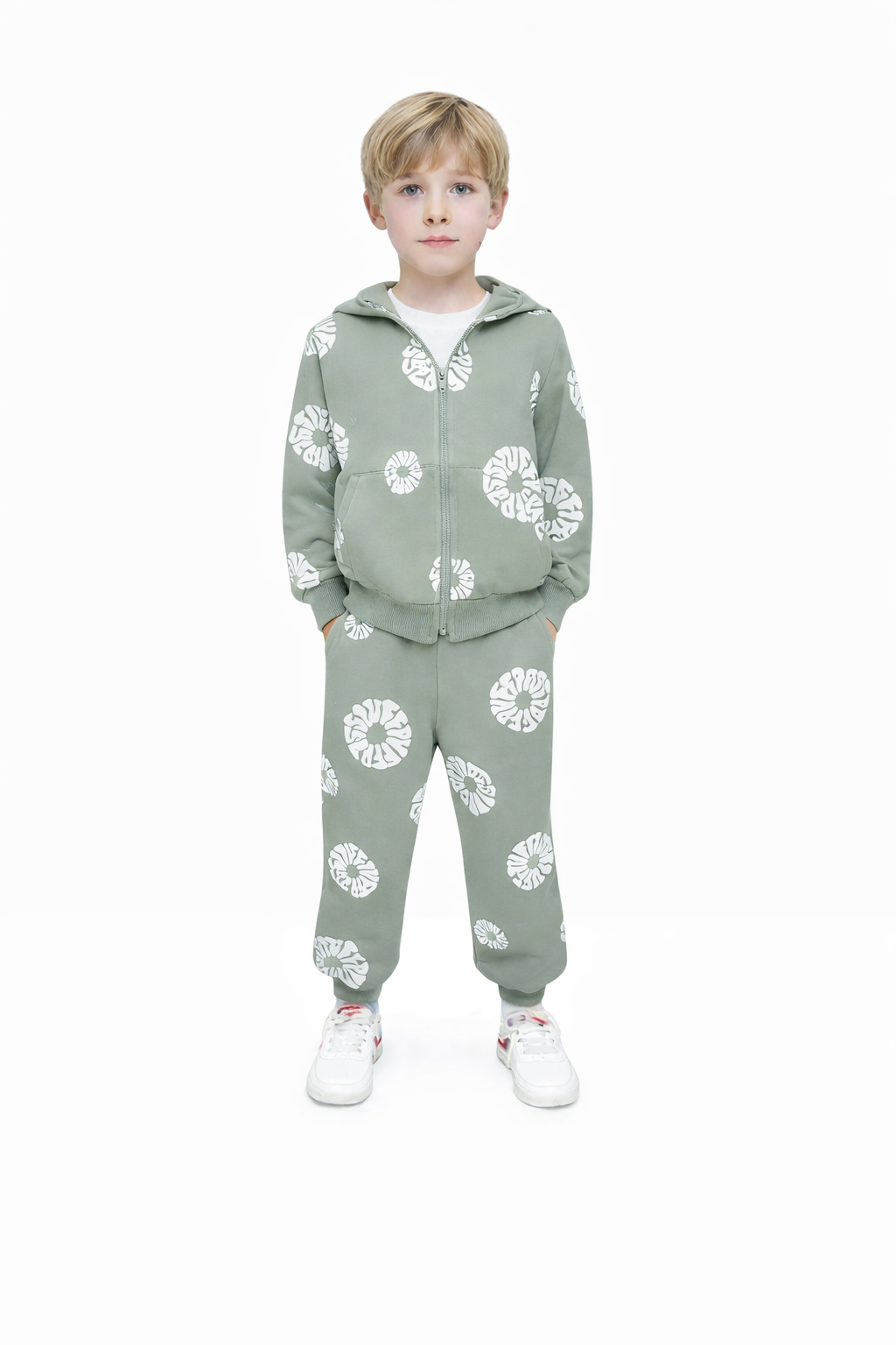 Completo tuta bambino verde salvia