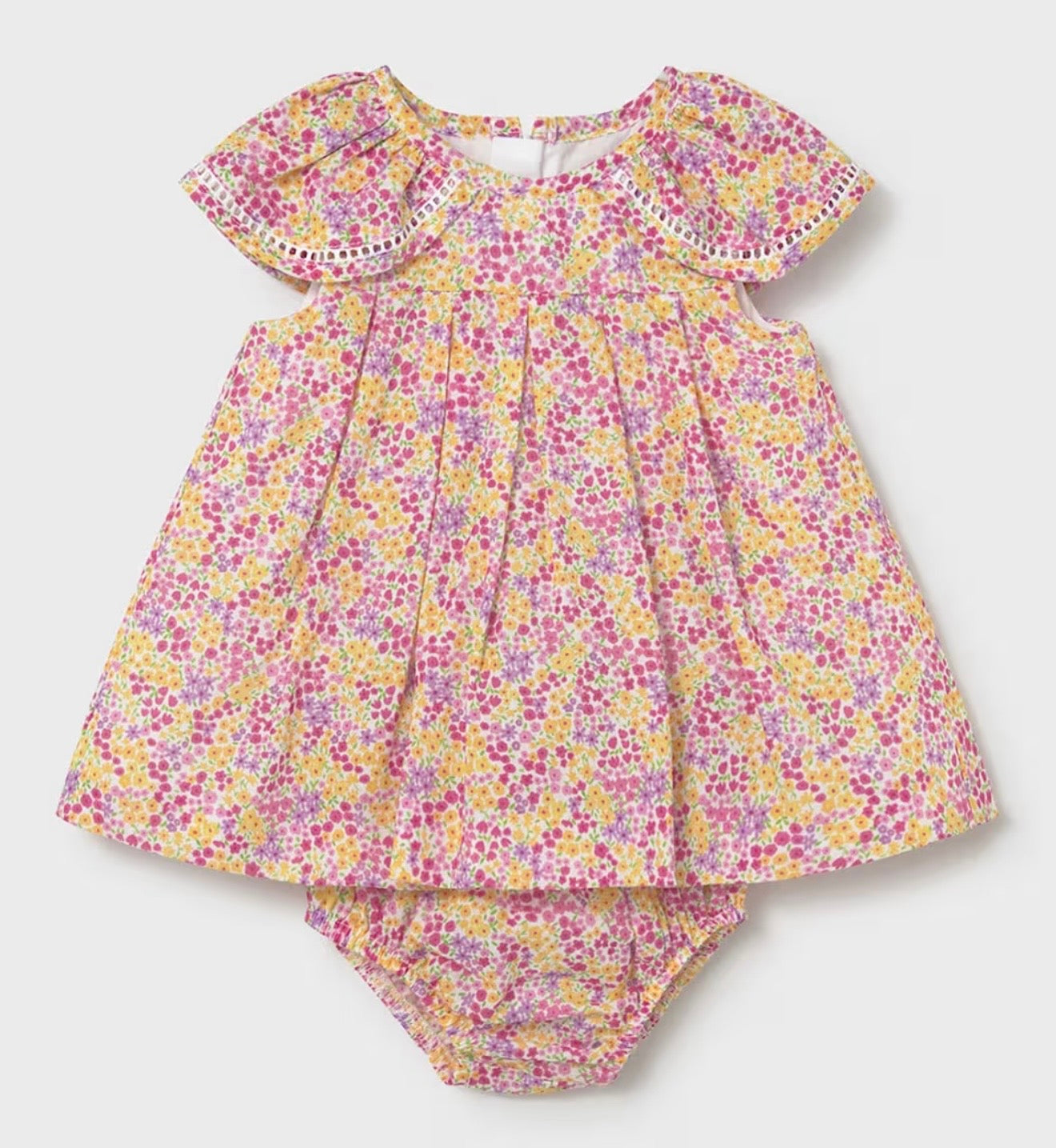 Vestitino neonata floreale con culotte