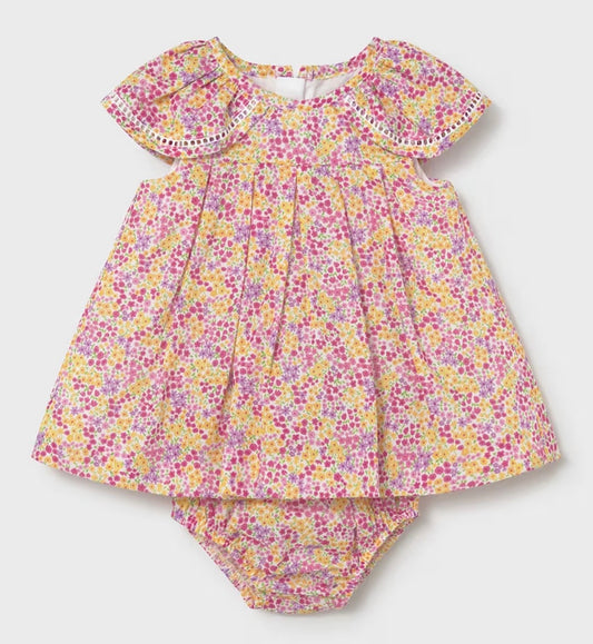 Vestitino neonata floreale con culotte