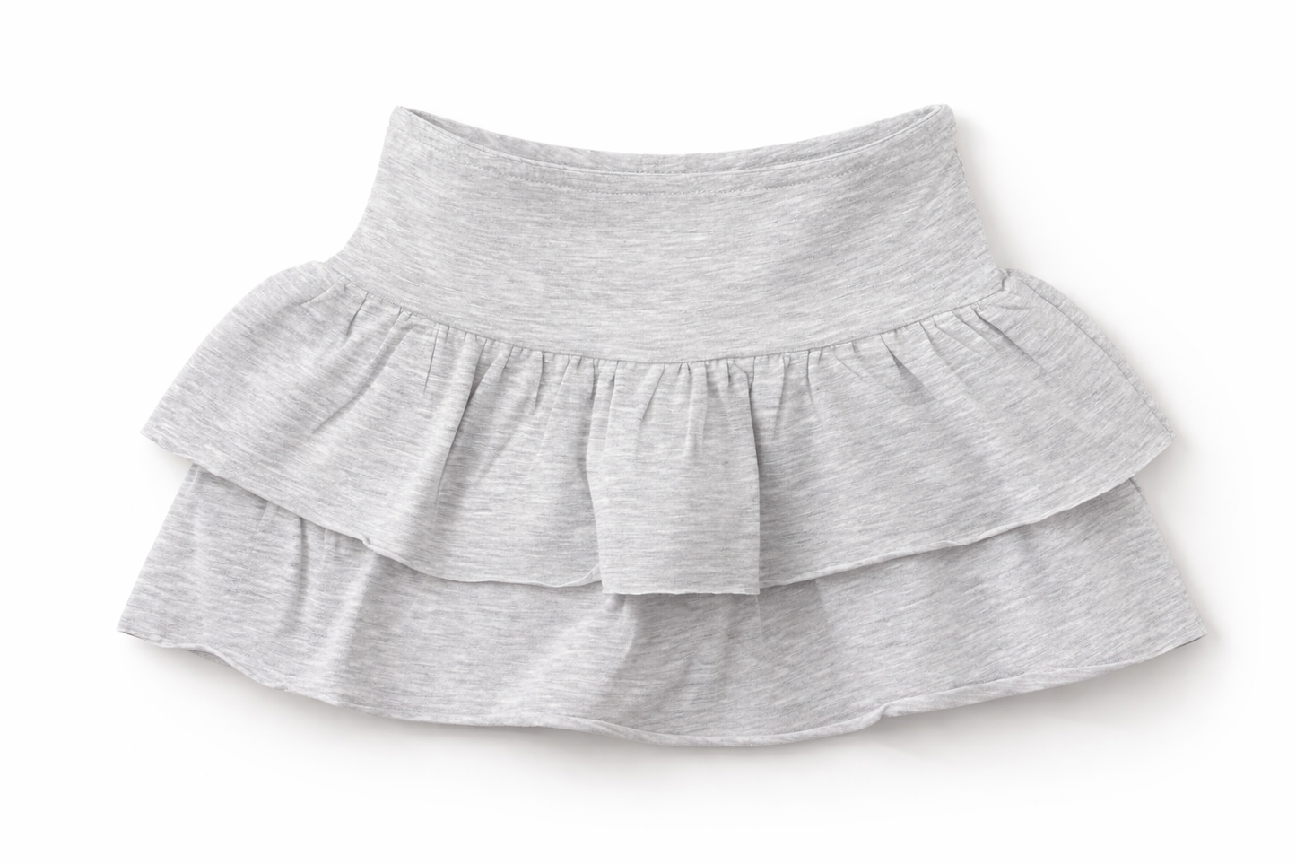 Gonna pantaloncino bambina grigio melange con balze
