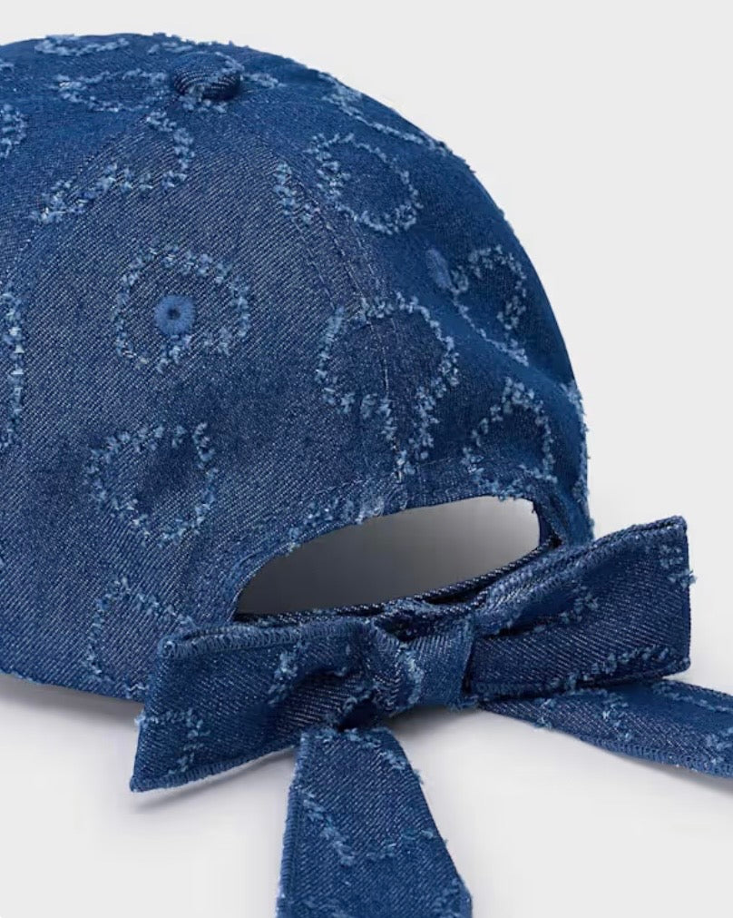 Cappellino in Denim con Cuoricini