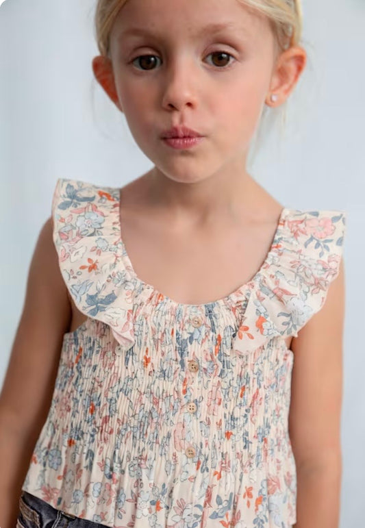 Top bambina floreale