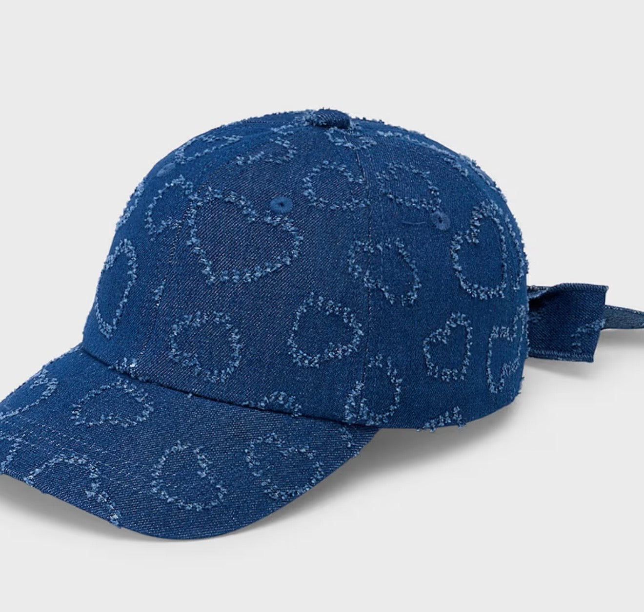 Cappellino in Denim con Cuoricini