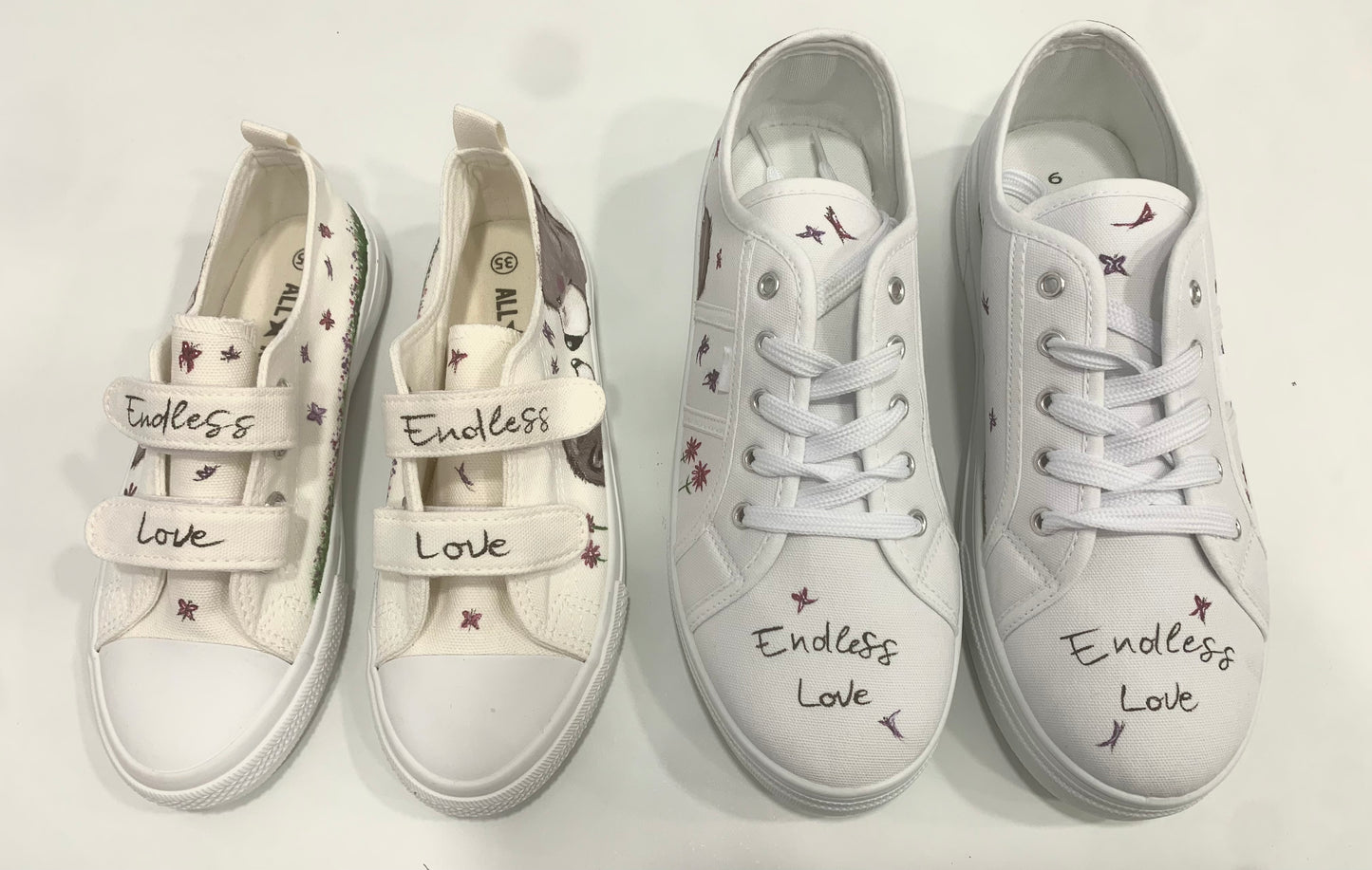 Scarpe personalizzate a mano mamma figlia