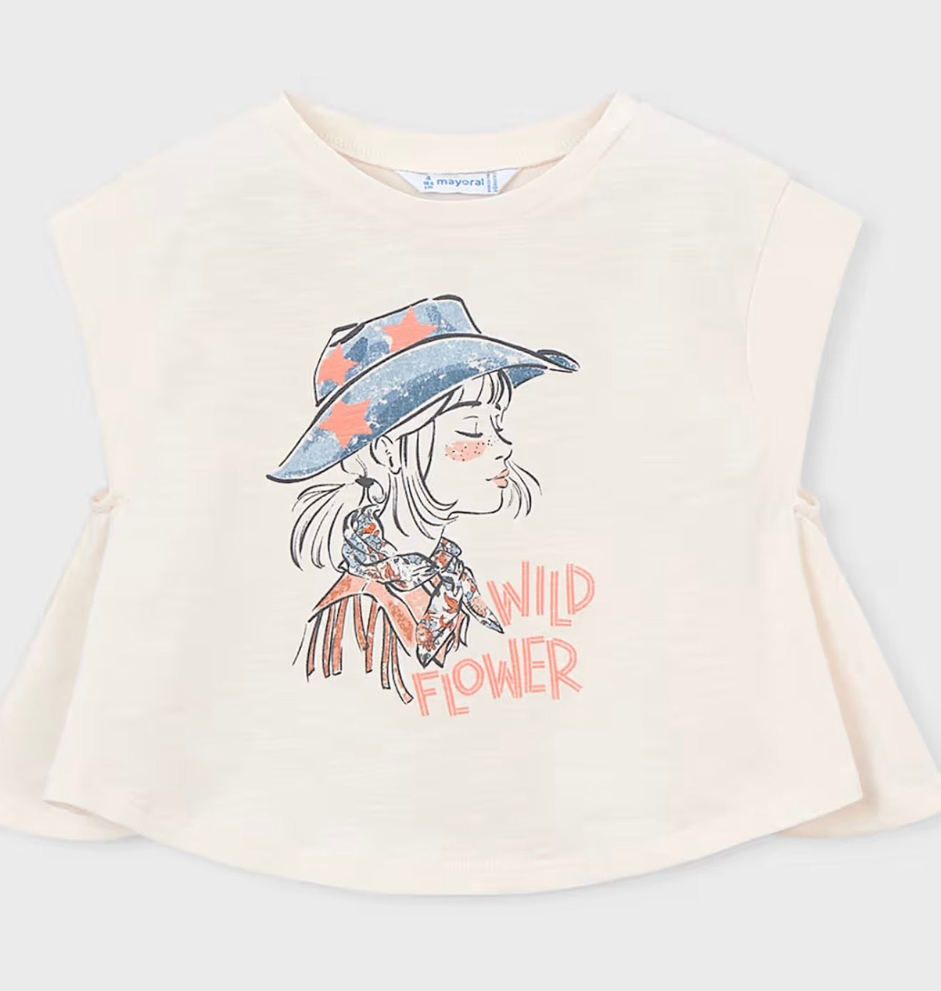 T-Shirt Bambina Beige “Wild Flower”