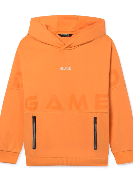Felpa bambino arancione con cappuccio