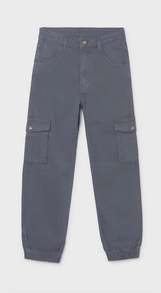 Pantalone Cargo Bambino Grigio con Tasche Laterali