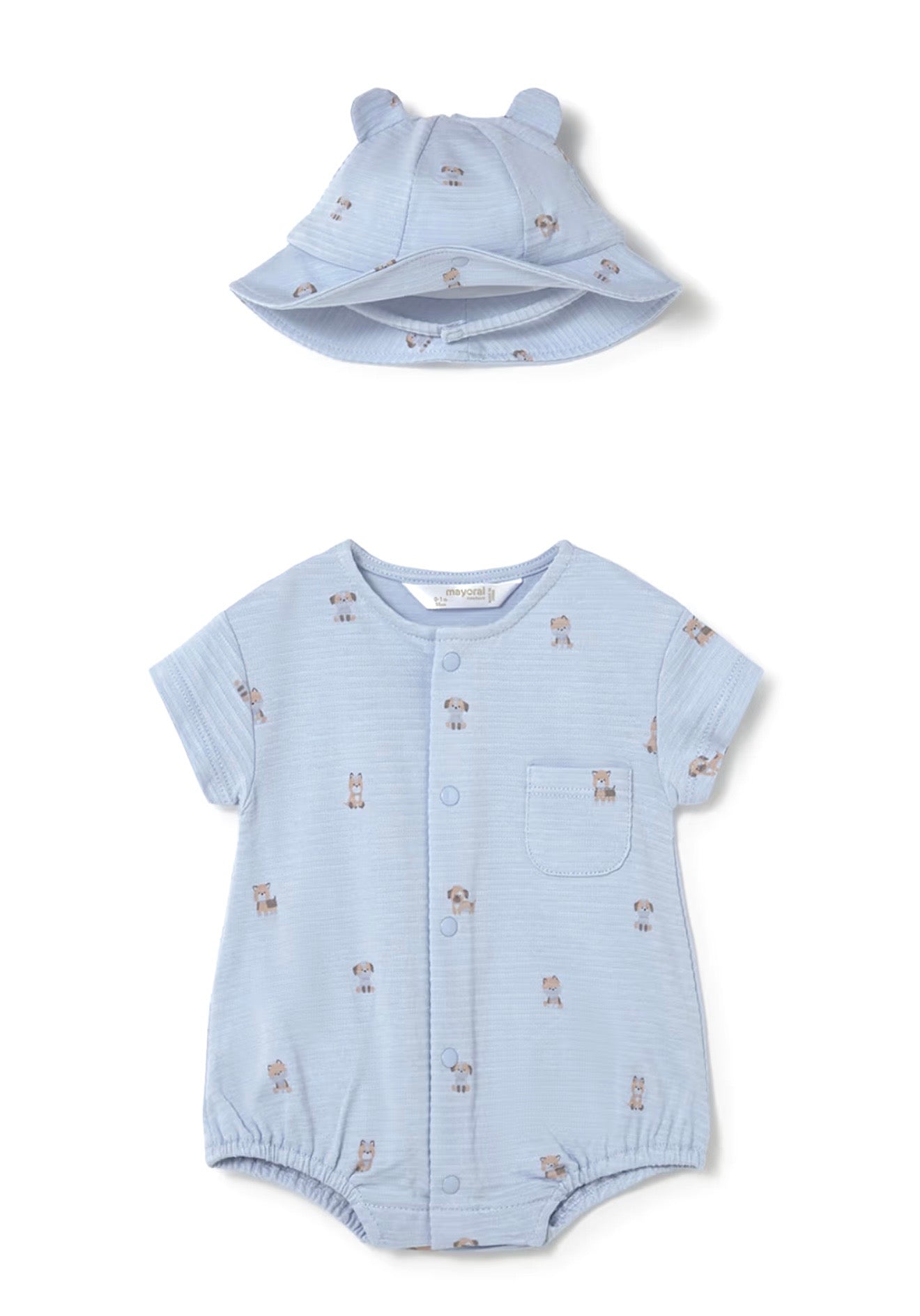 Completo neonato azzurro con cappellino