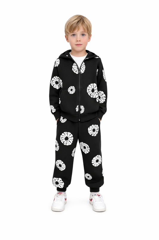 Completo tuta bambino nero con fantasia