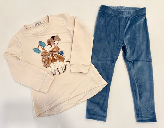 Completo con leggings in ciniglia