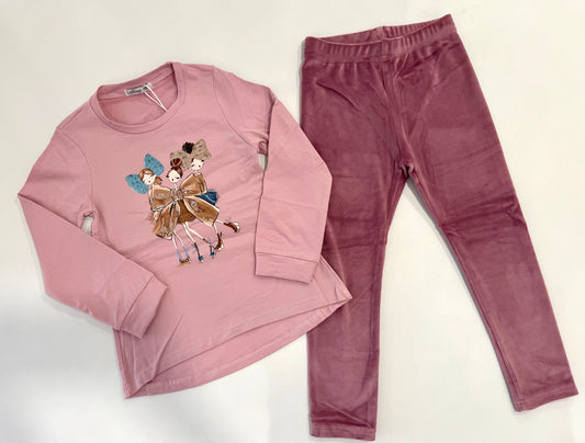 Completo con leggings in ciniglia
