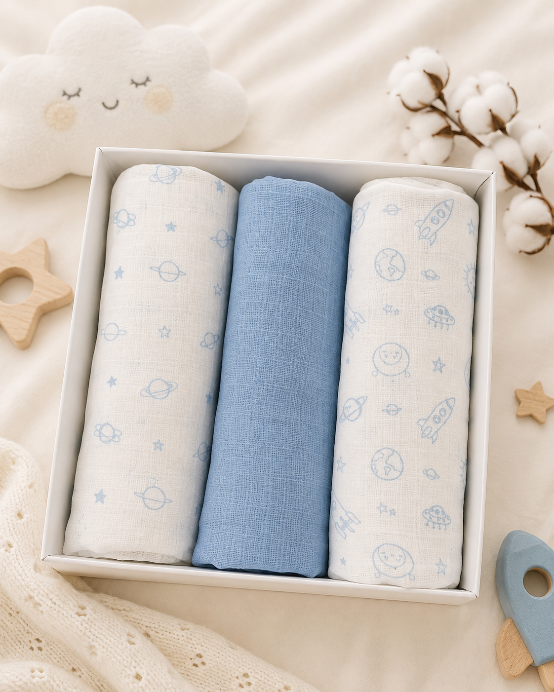 Set 3 Mussole Neonato – Morbide e Versatili