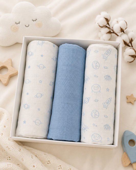 Set 3 Mussole Neonato – Morbide e Versatili