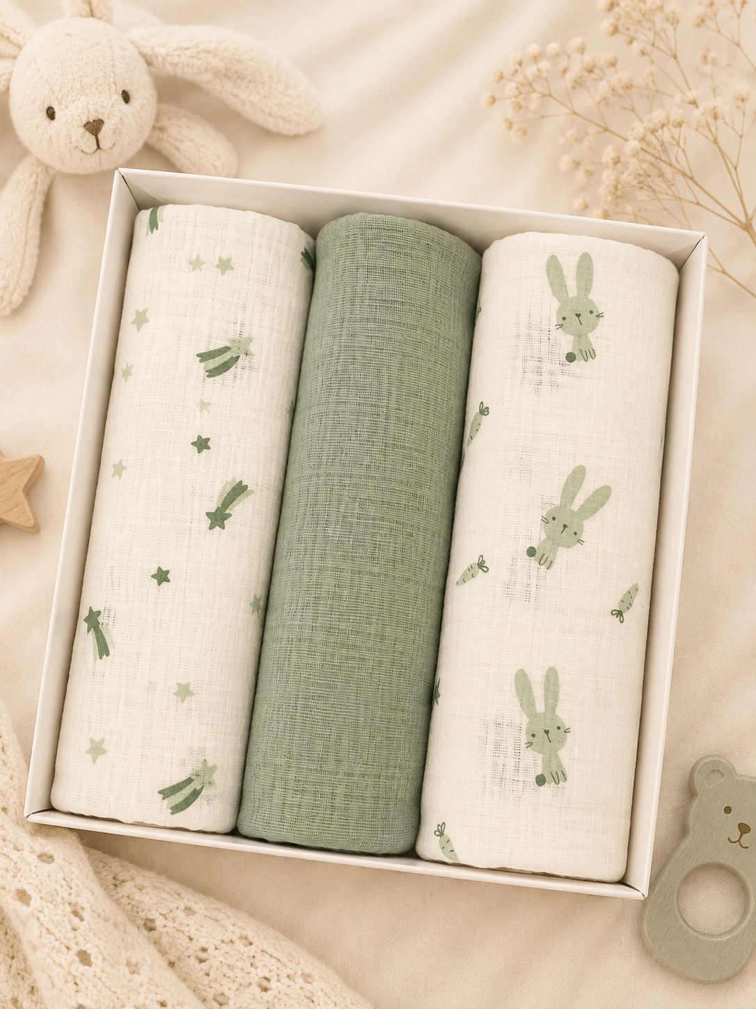 Set 3 Mussole Neonato – Morbide e Versatili