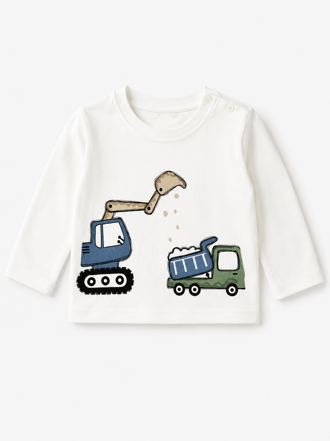 Maglia bambino Construction con ruspa e camion