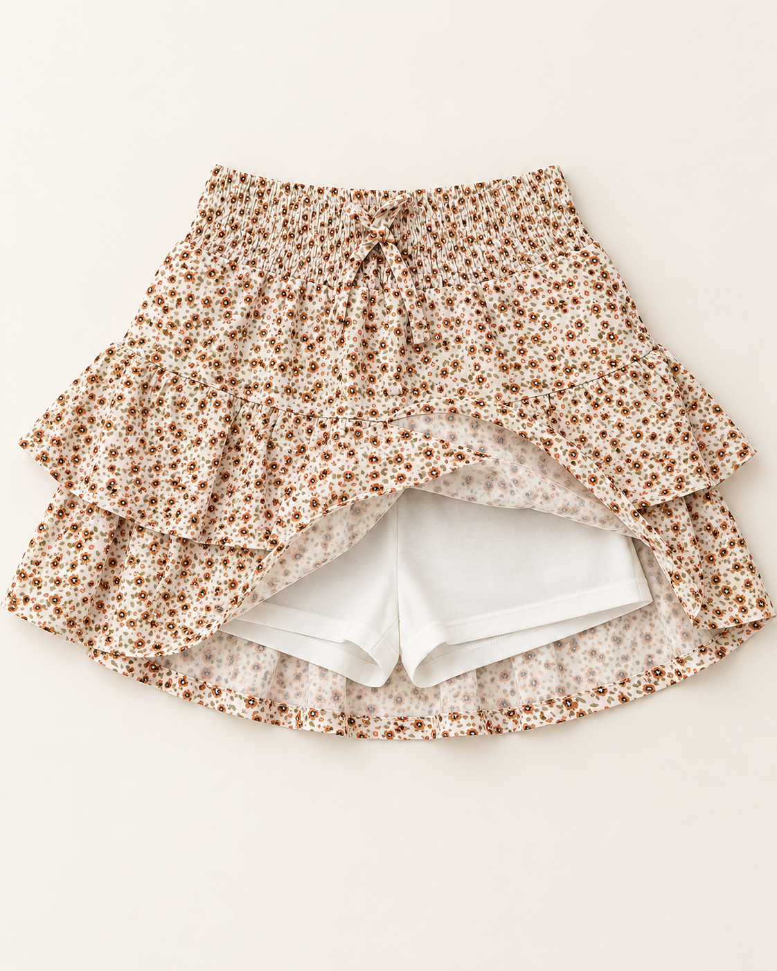 Gonna pantalone floreale con volant