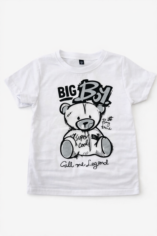 T-shirt bambino “Big Boy” con orsetto