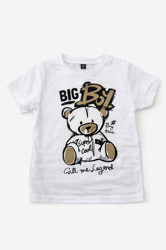 T-shirt bambino “Big Boy” con orsetto