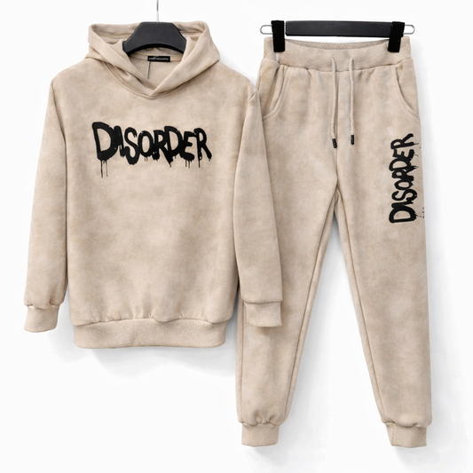 Tuta bambino DISORDER beige effetto washed