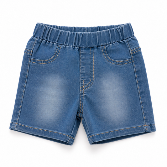 Jeans corti bimbo in denim morbido