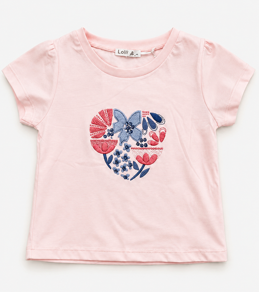 T-shirt bambina rosa cipria