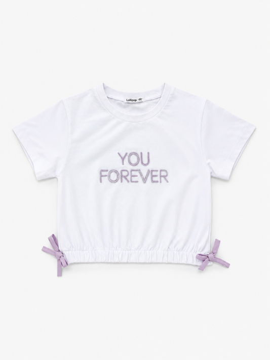 T-shirt bambina bianca con stampa